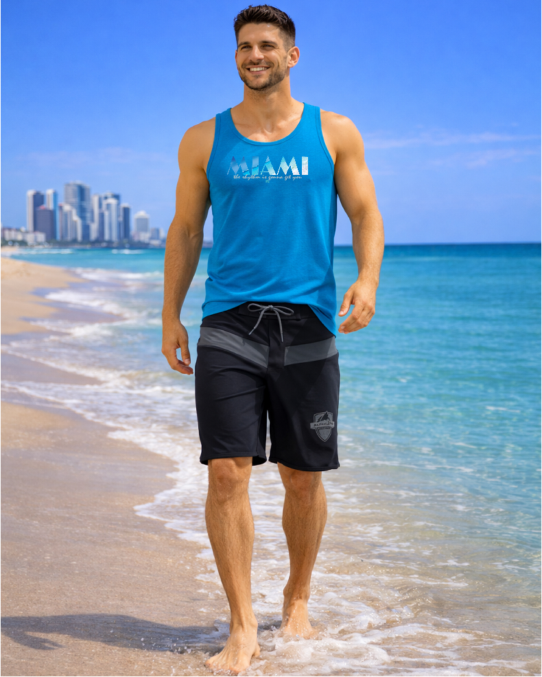 Miami Nautical Lifestyle Bliss Neon Blue Tank Top