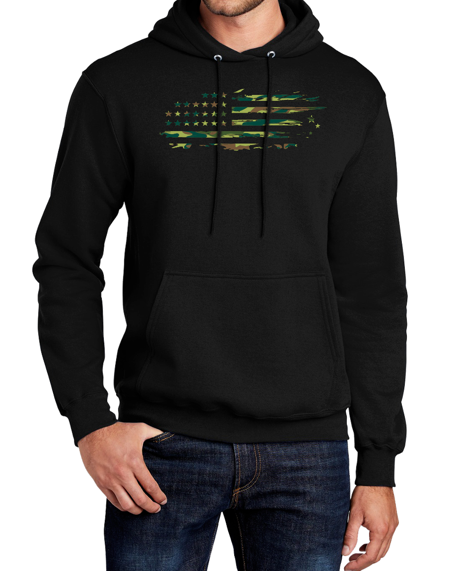 Black & American Camouflage Inspired Hoodie