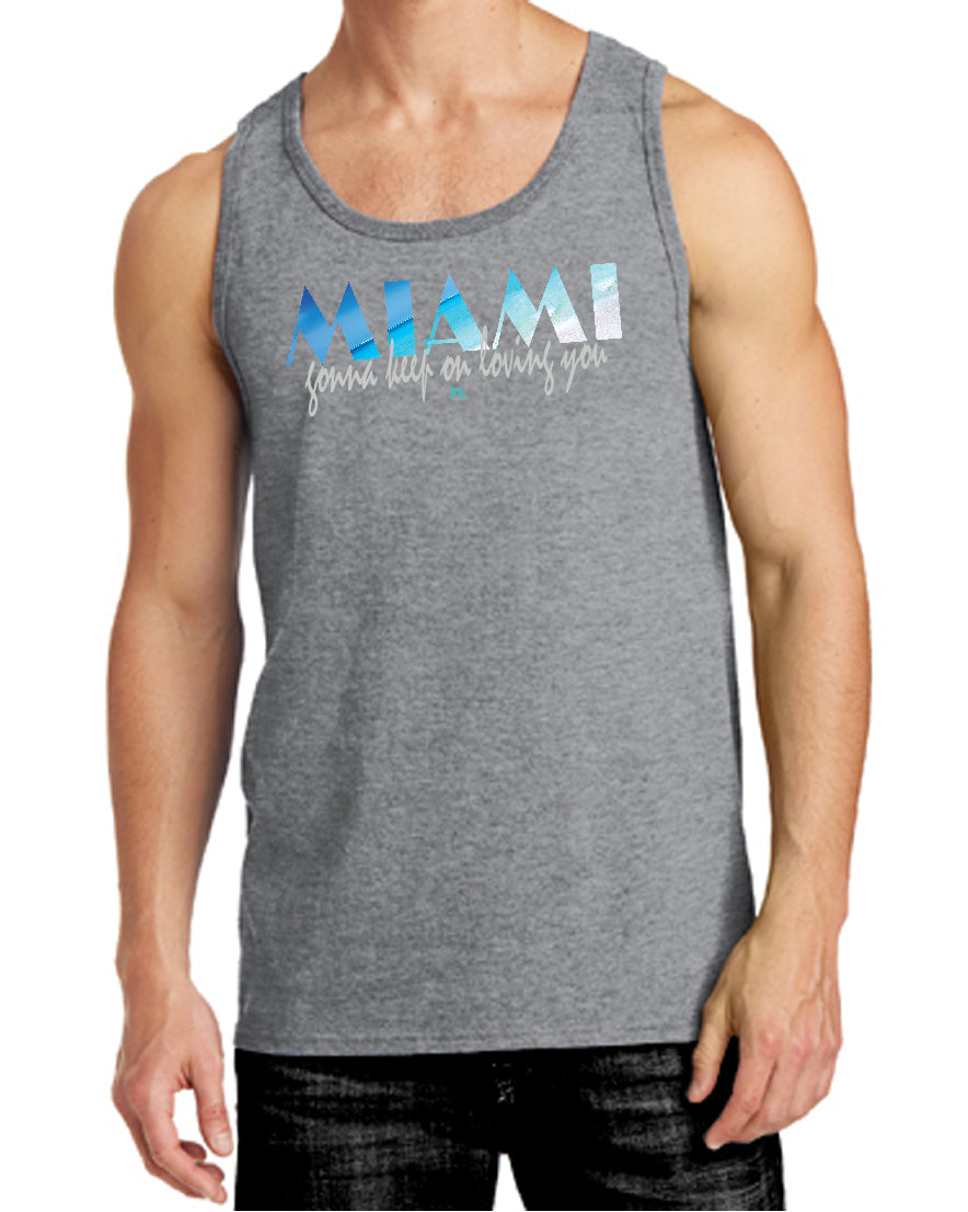 MIAMI Gonna Keep On Loving You Silver Grey Tank Top