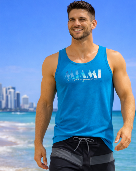 Miami Nautical Lifestyle Bliss Neon Blue Tank Top