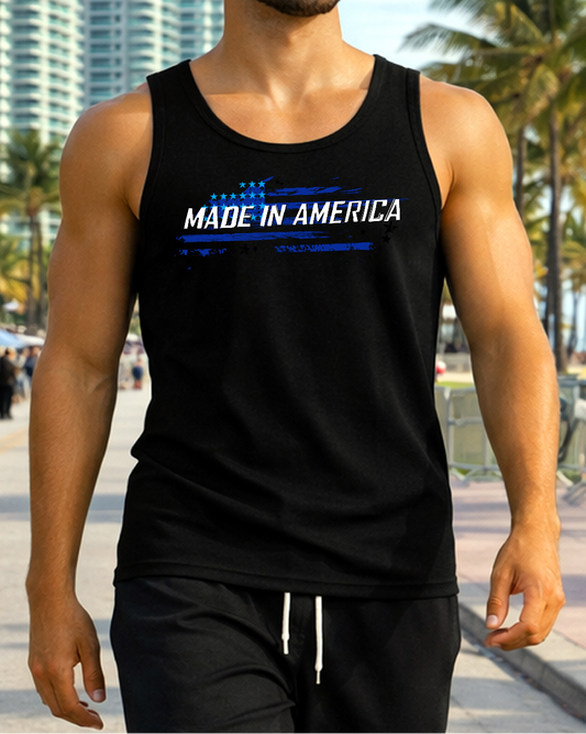 Made In America Black Summer Style Tank Top
