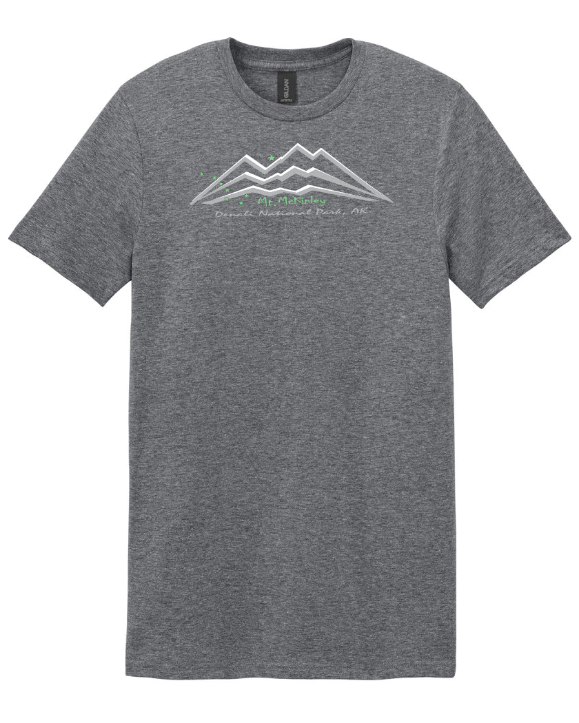 Mount McKinley Denali National Park Alaska T-Shirt on Graphite Soft style Blend