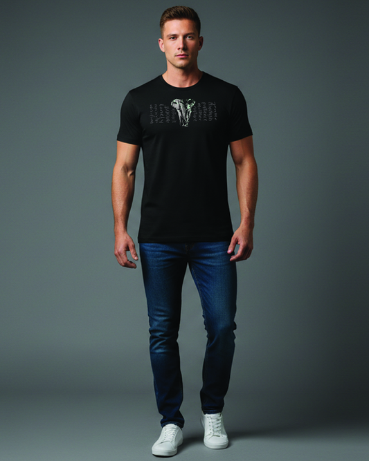 Majestic Elephant Lonely Survival March Crewneck T-Shirt