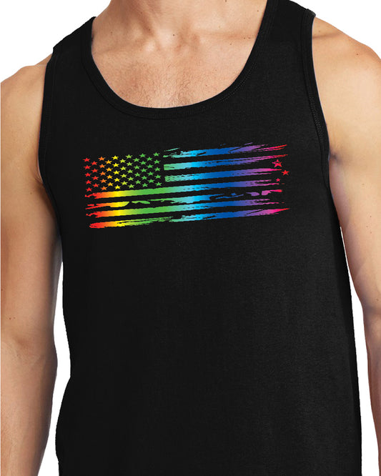 American Pride Month Party Time Black Tank Top