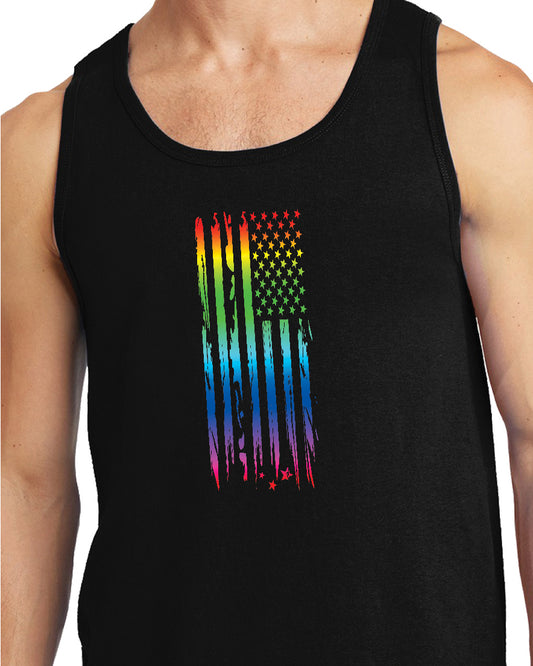 American Pride Month Party Time Black Tank Top