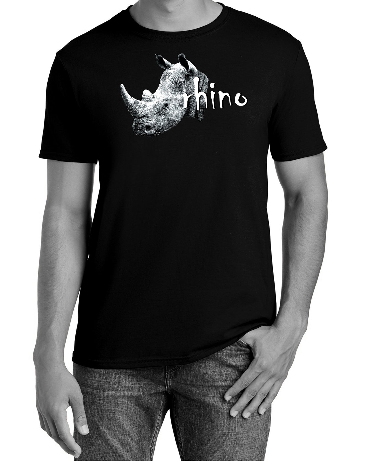 Rhino Raw and Vivid Profile Crewneck T-Shirt