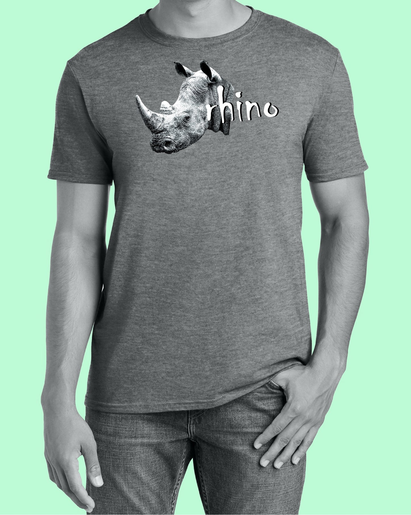 Rhino Raw and Vivid Profile Crewneck T-Shirt