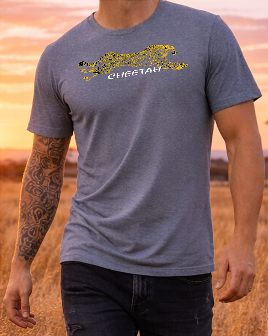 Flaming Cheetah Crewneck T-Shirt